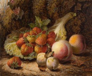 Stillleben mit Erdbeeren, 1916 von Oliver Clare