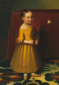 Porträt eines jungen Mädchens mit Rose und Schmetterling, ca. 1838