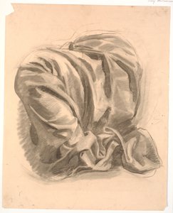 Studie eines Draperien, ruhend über einem Bein von Oluf Hartmann