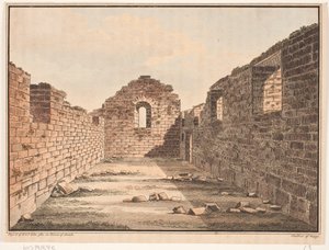 Kirchenruine in Grönland. Illustration zu W.A. Graah. Forschungsreise zur Ostküste Grönlands von Oluf Olufsen Bagge
