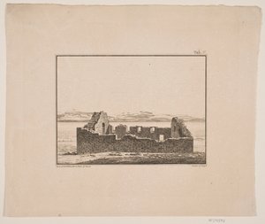 Kirchenruine in Grönland. Illustration zu W.A. Graah. Untersuchungsreise zur Ostküste Grönlands