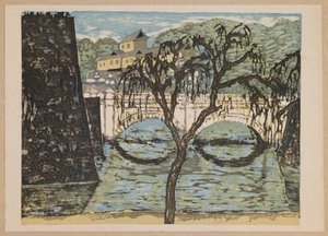 Nijūbashi, aus der Serie „Erinnerungen an Tokio“ von Onchi Kôshirô