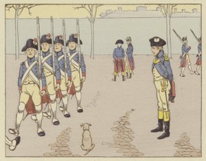 Ein Leutnant in Valence im Jahr 1785, Napoleon beobachtete das Gewehrdrill von Onfray de Breville Job