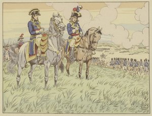 Napoleon und General Louis Desaix in der Schlacht von Marengo, 24. Juni 1800 von Onfray de Breville Job
