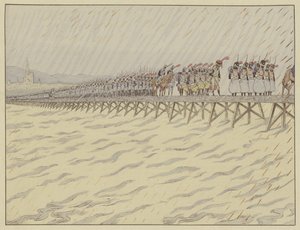 Napoleon und seine Armee überqueren den Rhein bei Kehl, 1. Oktober 1805 von Onfray de Breville Job