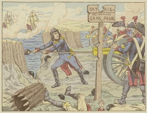 Napoleon lädt eine Kanone wie ein gewöhnlicher Soldat bei der Belagerung von Toulon, 1793