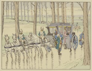 Napoleon trifft Erzherzogin Marie-Louise von Österreich, die er heiraten muss, 27. März 1810 von Onfray de Breville Job