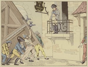 Die Stadt Grenoble öffnet Napoleon bei seiner Rückkehr aus dem Exil auf Elba die Tore, 7. März 1815 von Onfray de Breville Job