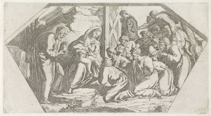 Anbetung durch die Könige (Schilderungen in der Loggia von Raffael) von Orazio Borgianni