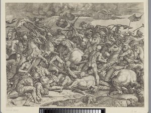 Schlacht an der Milvischen Brücke von Orazio Farinati (attributed to)