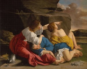 Lot und seine Töchter von Orazio Gentileschi