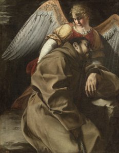 Der heilige Franziskus von einem Engel unterstützt, ca. 1607