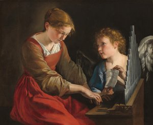 Heilige Cäcilia und ein Engel von Orazio Gentileschi and Giovanni Lanfranco