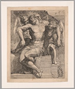 Toter Christus von Engeln gehalten von Orazio Samacchini