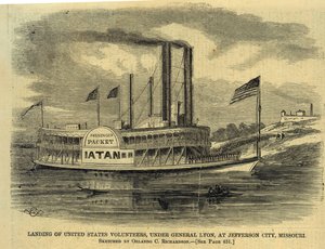Landung der Freiwilligen der Vereinigten Staaten unter General Lyon in Jefferson City, Missouri von Orlando C. Richardson