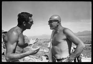 Sydney Pollack und Telly Savalas am Set von 