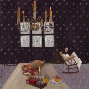 Frühstück und ein Buch von Osheensgallery
