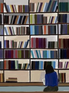 Ruhiges Lesen in der Bibliothek von Osheensgallery