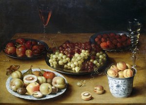 Stillleben mit Früchten und Gläsern von Osias the Elder Beert