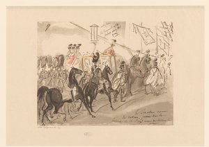 Soldaten begleiten eine Kutsche von Oskar Bangemann