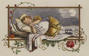 Kleines Mädchen schläft nachts in ihrem Bett