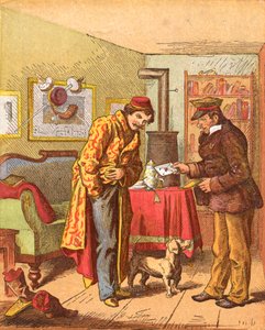 Bezahlung für die Briefzustellung, um 1870 von Oskar Pletsch