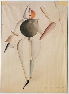 Kostümentwurf für das Triadische Ballett, von Oskar Schlemmer (1888-1943)