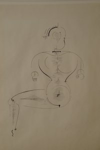 Figur von der Seite: Figur H2 sitzend, 1921 von Oskar Schlemmer