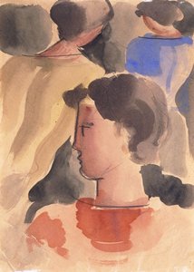 Gruppe mit rotem Jungen von Oskar Schlemmer