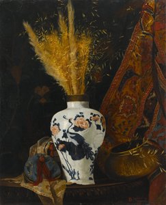 Blumen in einer weißen Vase