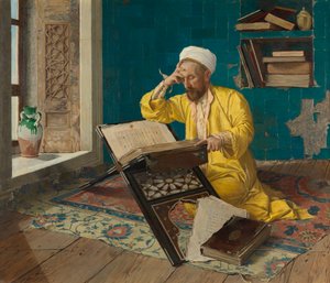Über den Koran meditierend
