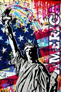 Amerikanische Freiheit Graffiti von Osvaldo Russo