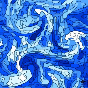 Blaues Mosaik-Fließen von Osvaldo Russo