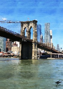 Brooklyn Bridge Spiegelungen von Osvaldo Russo