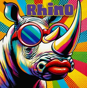 Buntes Pop-Nashorn von Osvaldo Russo