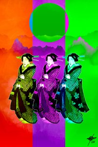 Pop-Art Geisha Trio von Osvaldo Russo