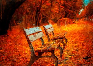 Ruhige Herbstbänke von Osvaldo Russo