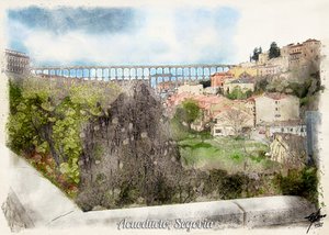 Römisches Aquädukt Segovia von Osvaldo Russo