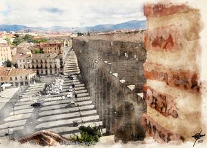Segovia Römisches Aquädukt Stadt von Osvaldo Russo