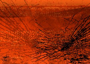 Zerbrochenes Orangenes Abstrakt