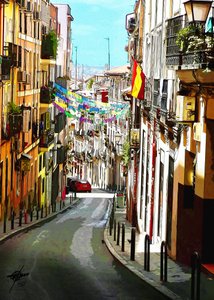 Lebendige spanische Straße von Osvaldo Russo
