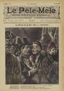 Au metro on en met trop. Illustration für Le Pele-Mele von Oswald (after) Heidbrinck