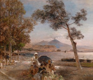 Abendstimmung an der Bucht von Neapel von Oswald Achenbach