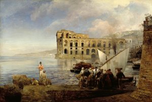 Bucht bei Neapel mit Palast der Königin Anna