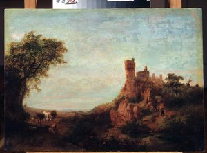 Landschaft mit Schloss von Oswald Achenbach