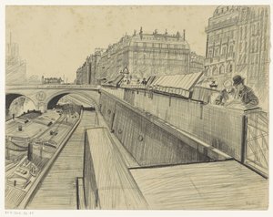 Ansicht des Quai des Grands-Augustins in Paris