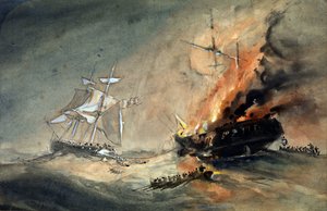 Die Minnie Shiffer rettet 600 Passagiere von der Connaught im Atlantik am 8. Oktober von Oswald Walters Brierly