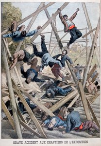 Ein schwerer Unfall auf der Baustelle der Weltausstellung, Paris, 1900