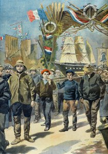 Das große Pardon der Isländer in Paimpol 1898 (Gravur)
