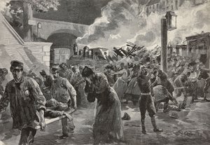 Opfer und Retter an der Unfallstelle des Zugunglücks von Saint-Mande, 26. Juli